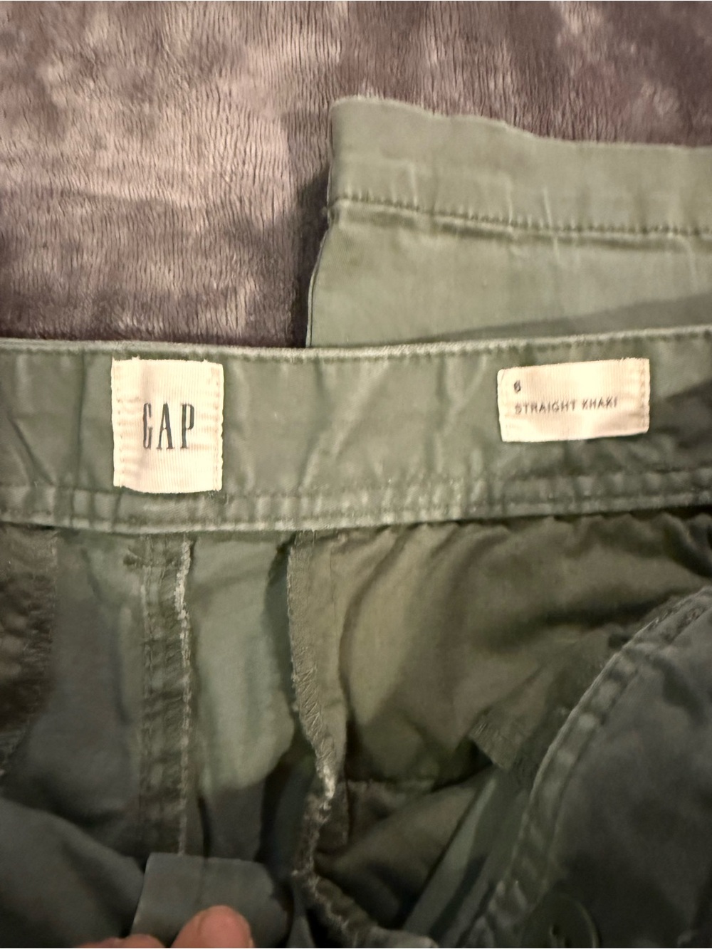 GAP Womens Straight Khaki Pants — Olive